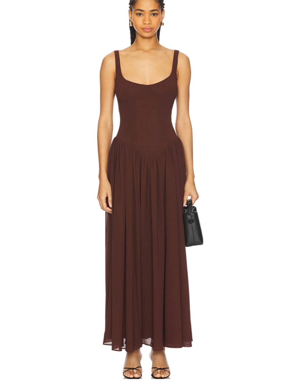 Bardot Chocolate Brown Maxi Dress - Picture 8 of 9
